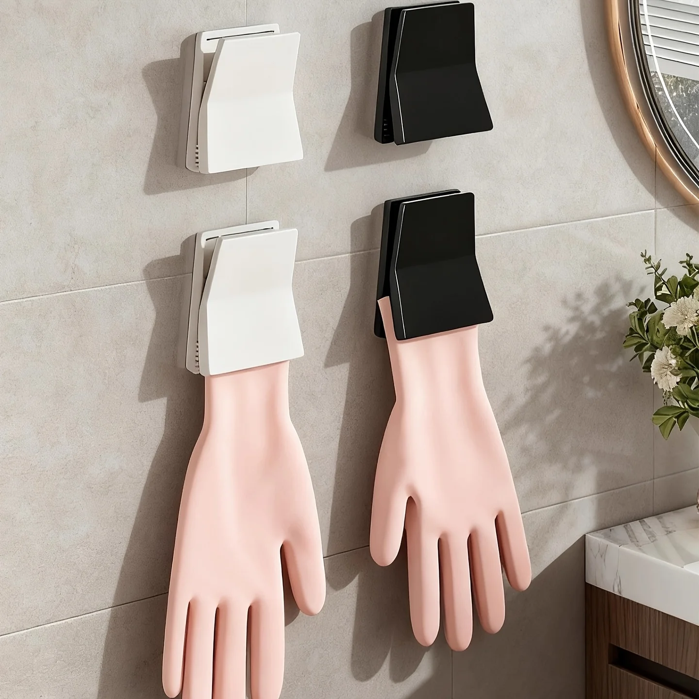 4pcs Kitchen Glove Storage, Dishwashing Glove Hook, Household Rubber Glove Holder, Cloth Clip for Hanging Gloves