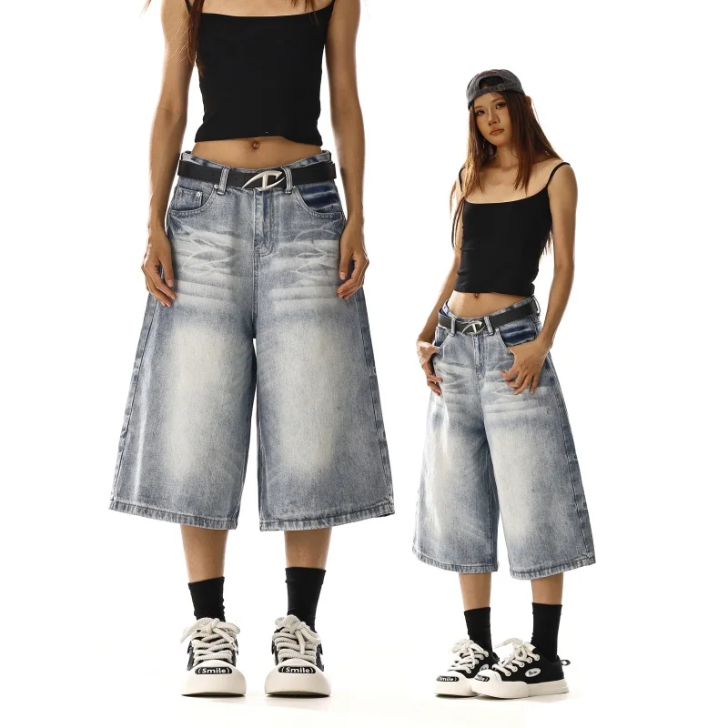 

IEFB Men's Denim Shorts New American Hign Street Style Cat Whisker Design Casual Solid Color Washed Male Bottoms 2025 9W1657