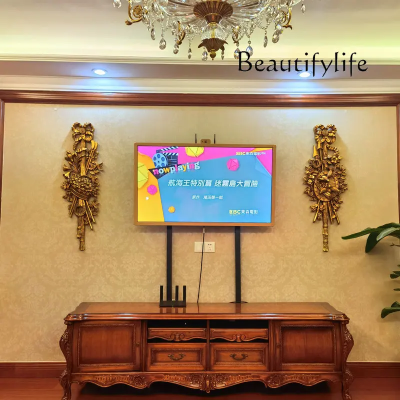 Oujing Home Furnishing French Baroque Wall Pendant Living Room Entrance Corridor Wall Hanging Carved Wall Ornament