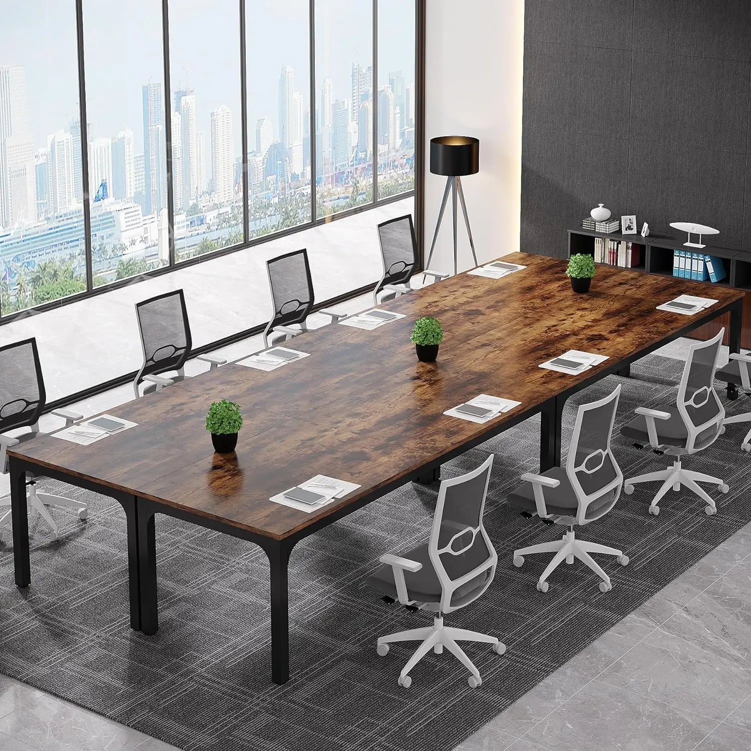 

Tribesigns 78.74-Inch Conference Table Set of 4, 13FT Conference Room Table, Large Rectangle Meeting Seminar Table Set for 12-16