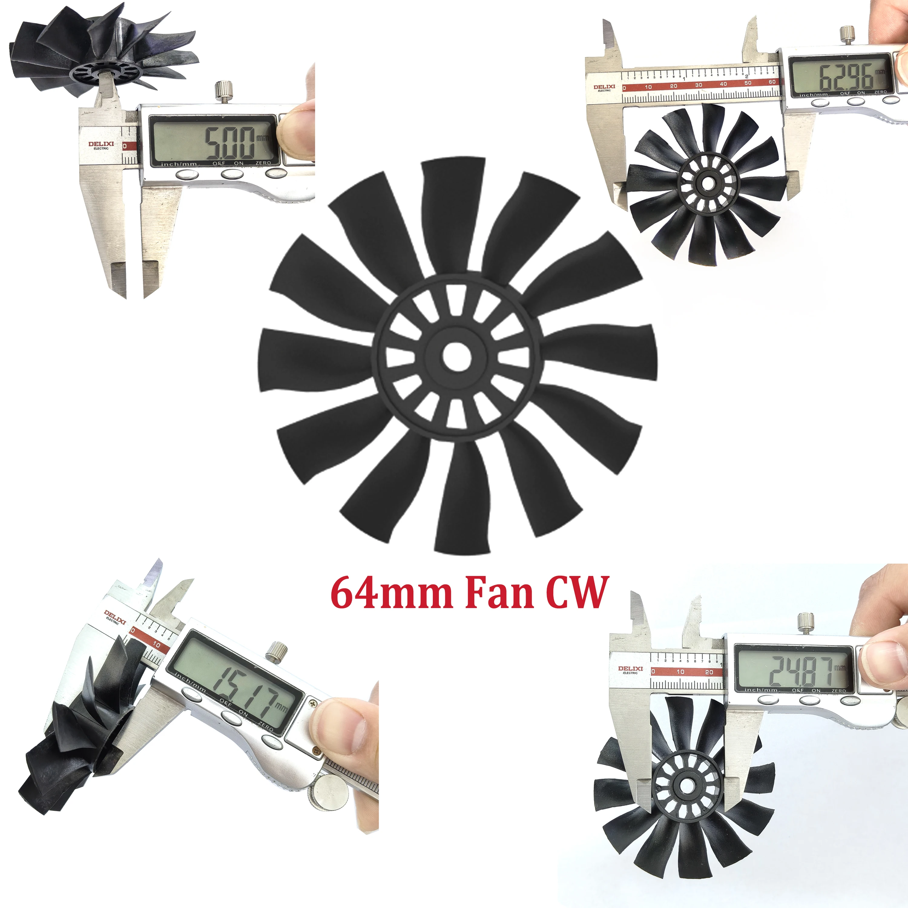 QX-MOTOR new 64mm 12Blades fan cw ccw for 64mm EDF ultirotor aircraft Fixed-wing Parts