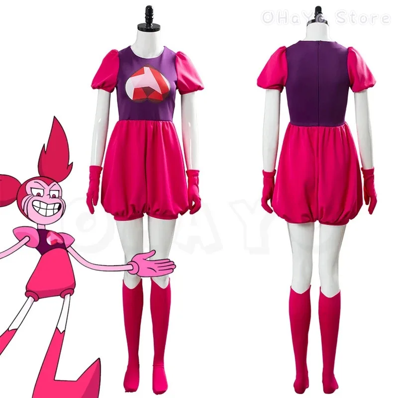 

Spinel Dingus Steven Cosplay Pink Costume Universe Star Anime Cosplay Cute Dress Pink Cartoon Girls Women Halloween Suit