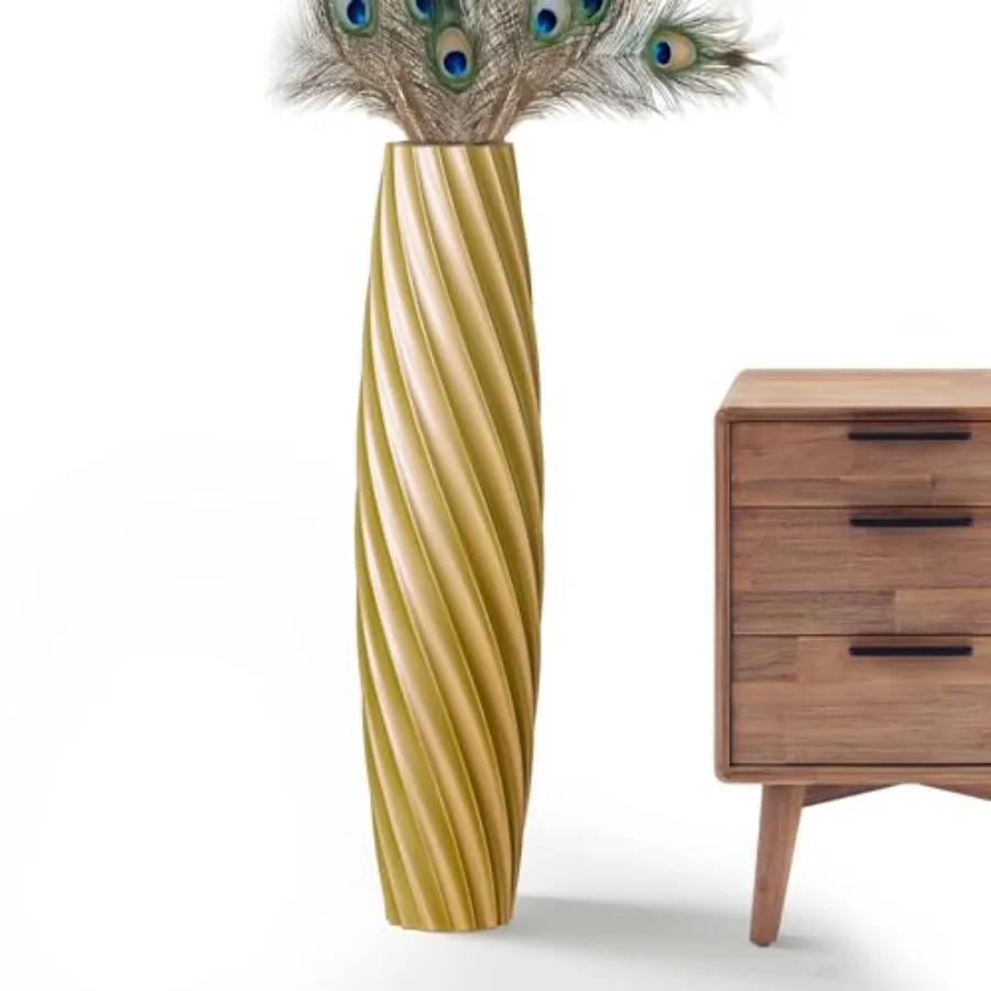 

Tall Floor Vase 23.6 Inch Tall Vases Sturdy Luxury Textured for Decorative Branches Dried Flowers Floor Vase for Rustic Living
