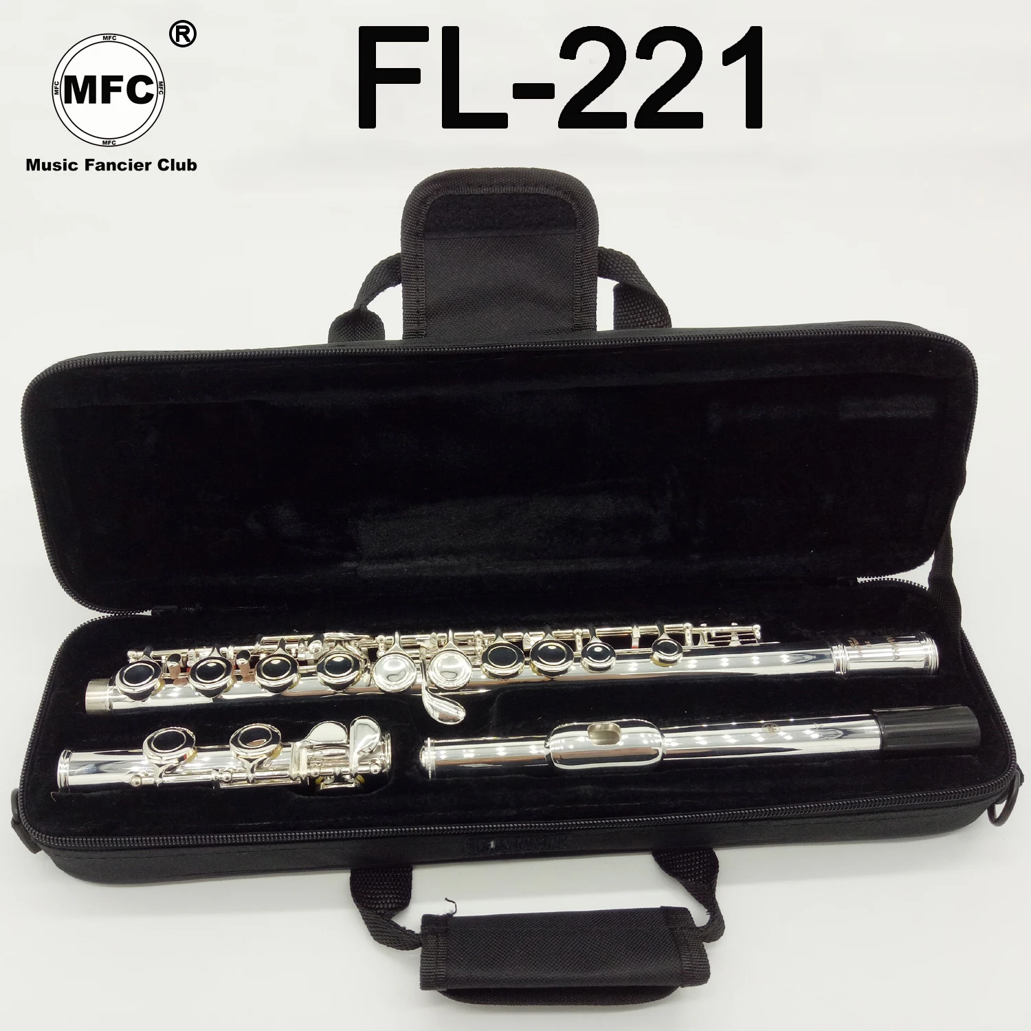 

New MFC Flute 221 Silver Plated Professional Flute Instrument Intermediate Student Flutes C Leg 16 Holes Closed Hole E Key