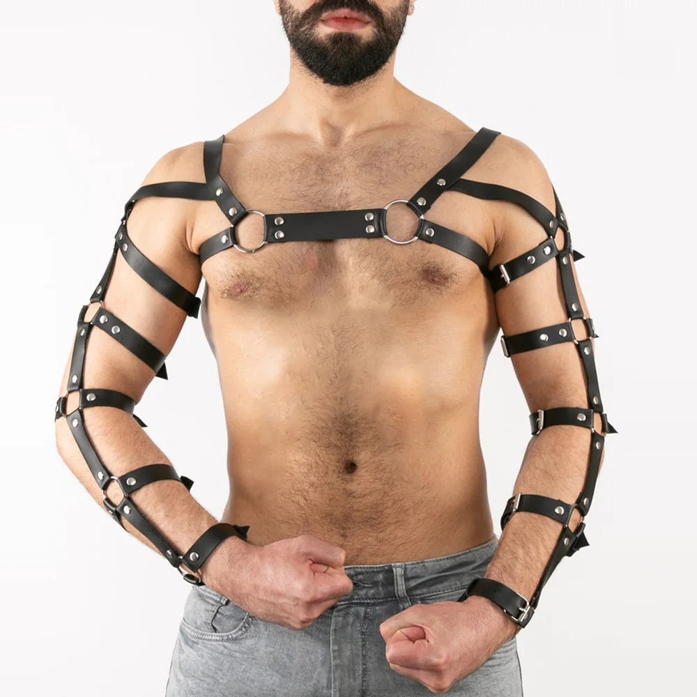 

Gay Rave Harness PU Leather Belts Fetish Men Exotic Tops BDSM Body Strap Sexual Gay Bondage Underwear For Adult Sex Sex Toys