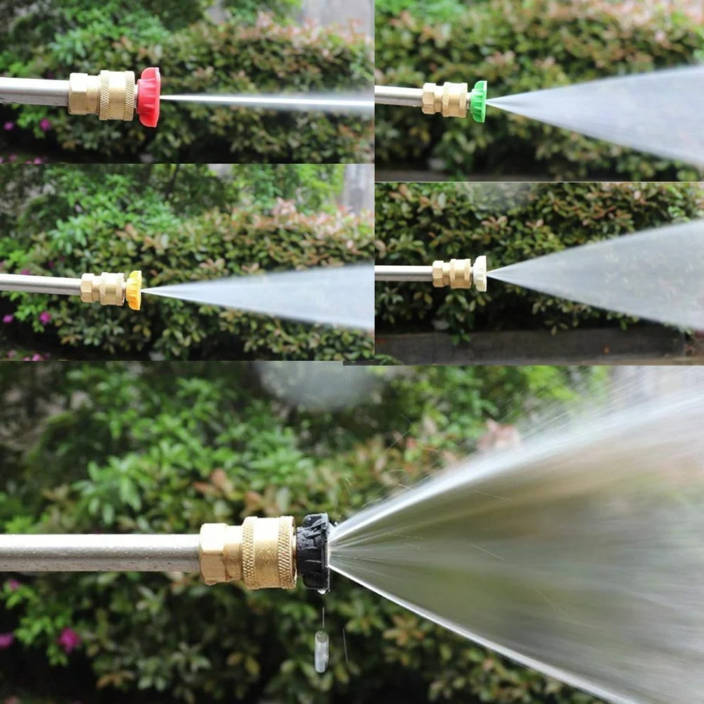 

Quick Connect Spray Nozzle Replacement for Pressure Washer 5 Different Color coded Tips Enhance Cleaning Efficiency with Ease