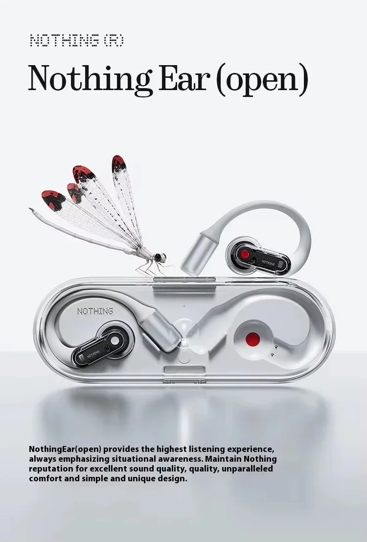 Nothing Ear Open Earphone Wireless Bluetooth Headset Hifi Sound Stereo Noise Reduction Long Battery Life Customize   Headset