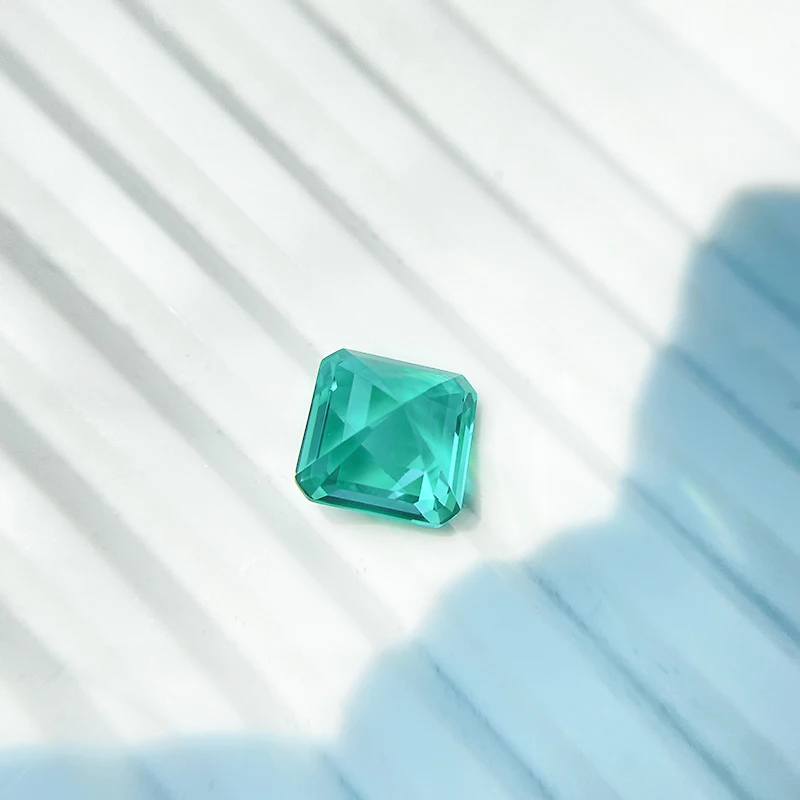 Lab grown Paraiba Gemstone Asscher Cut Loose Precious Stones for DIY Jewelry material with AGL certificate