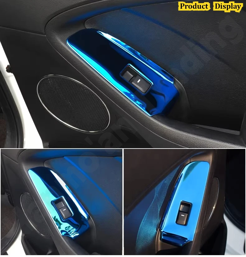 for KIA K3 2012~2018 Interior modification supplies/stainless steel glass lifting decorative frame/door armrest panel stickers - view 3
