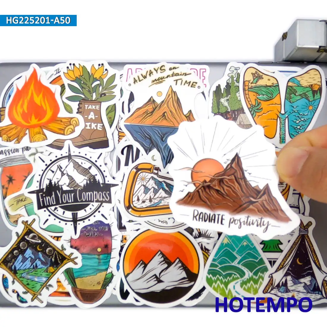 20/30/50PCS Camping Stickers Climbing Hiking Wild Adventure Outdoor Travel Decals for Scrapbook Car Laptop Phone Luggage Sticker