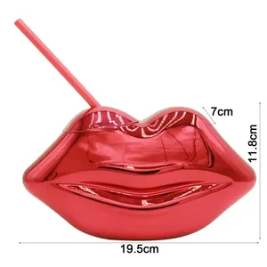 Copos exclusivos em forma de lábios com palha, Copo Cocktail, Boate Bar Party, Copo de vinho palha, Xarope, Garrafa de chá, 700ml 10 principais vendas garrafa vidro 700ml - №8