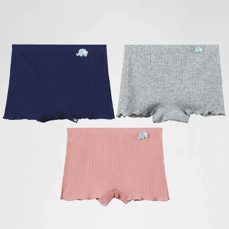 5PCS Children's underwear, soft cotton flat-toe pants for girls, summer thin and simple, big kids, small girls, four-corner baby