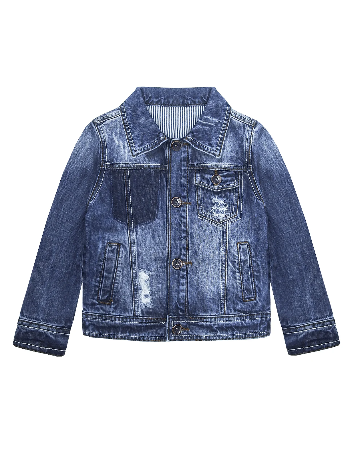 

KIDSCOOL SPACE Little Kids Jean Jacket,Embroidery Denim Coat Outfit