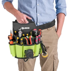 Electrician Tool Pouch JAKAH Electrician Tool Pouch Multifunctional Tool Storage Bag Pouch Belt Black & Green HL034