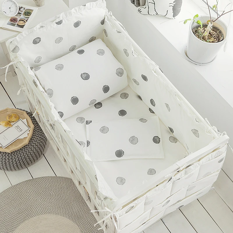 

6pcs/set Crib Bedding Set Cotton Toddler Baby Bed Linens Include Baby Cot Bumpers Bed Sheet Pillowcase