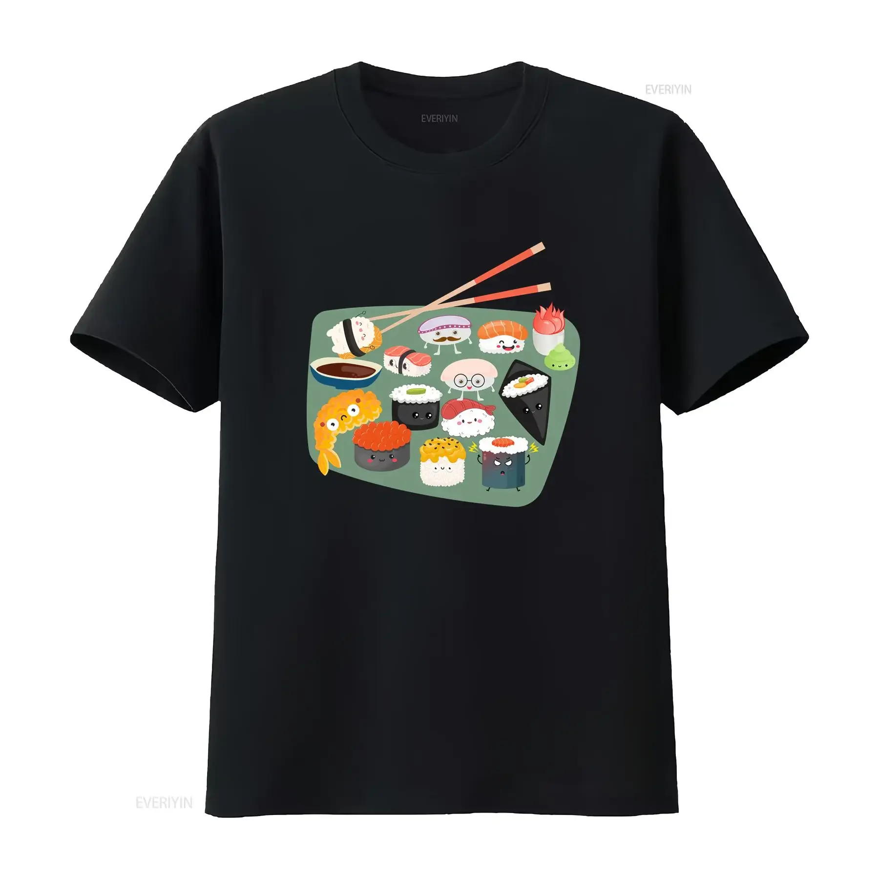 Sushi T Shirt Lover s Birthday Basket I Love Funny Cute Sashimi vintage Washed Stretched fashion Unisex Casual Slightly Stylish