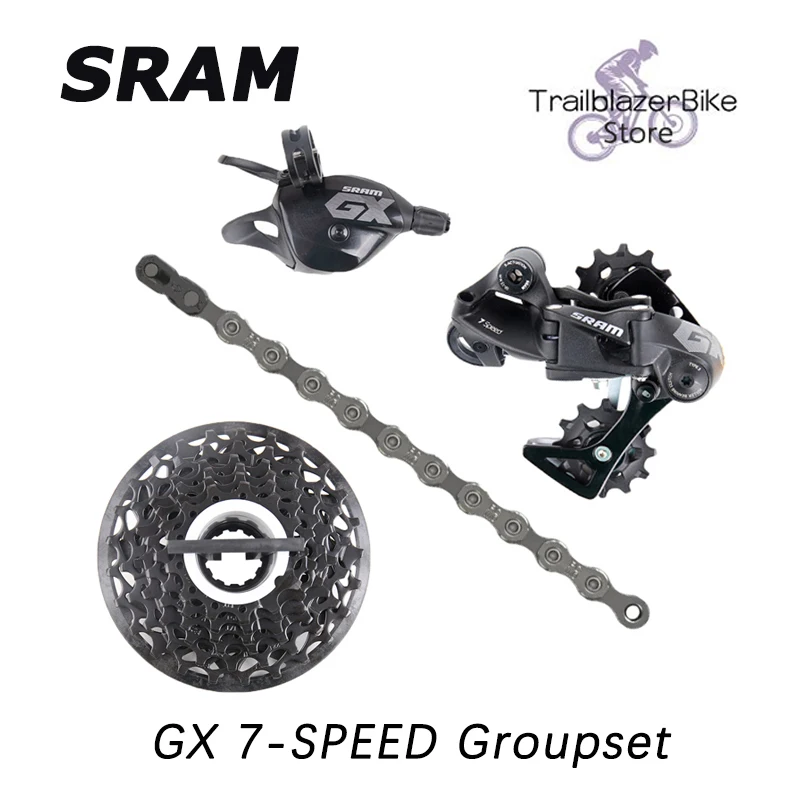 SRAM GX 7v MTB Bike kit DH Downhill Kit 7-speed GX Gear Shifter Rear Derailleur Flywheel 11-25 chain PC1110 foldable bicycle