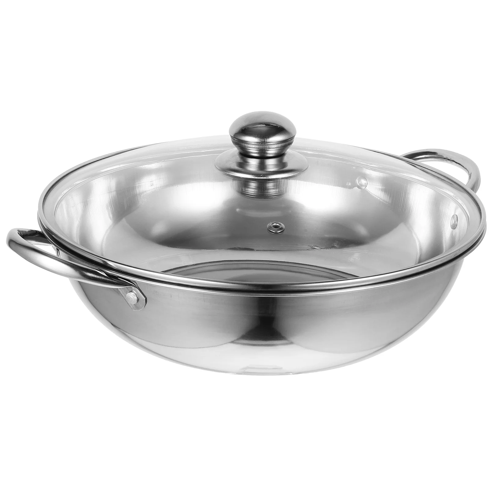 

Stainless Steel Hot Pot Thicken Pan Practical Multi-Purpose Soup Pot Anti-Scalding Non-Slip Easy Clean