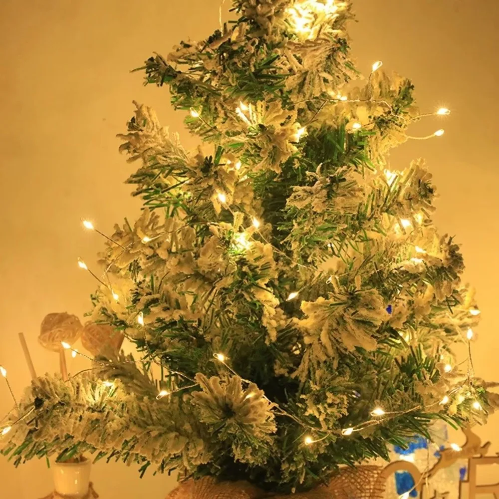 100LEDs Cluster Firecracker String Lights with Remote Green Cable Christmas Tree Lights USB 3 meter Length Lights Chain