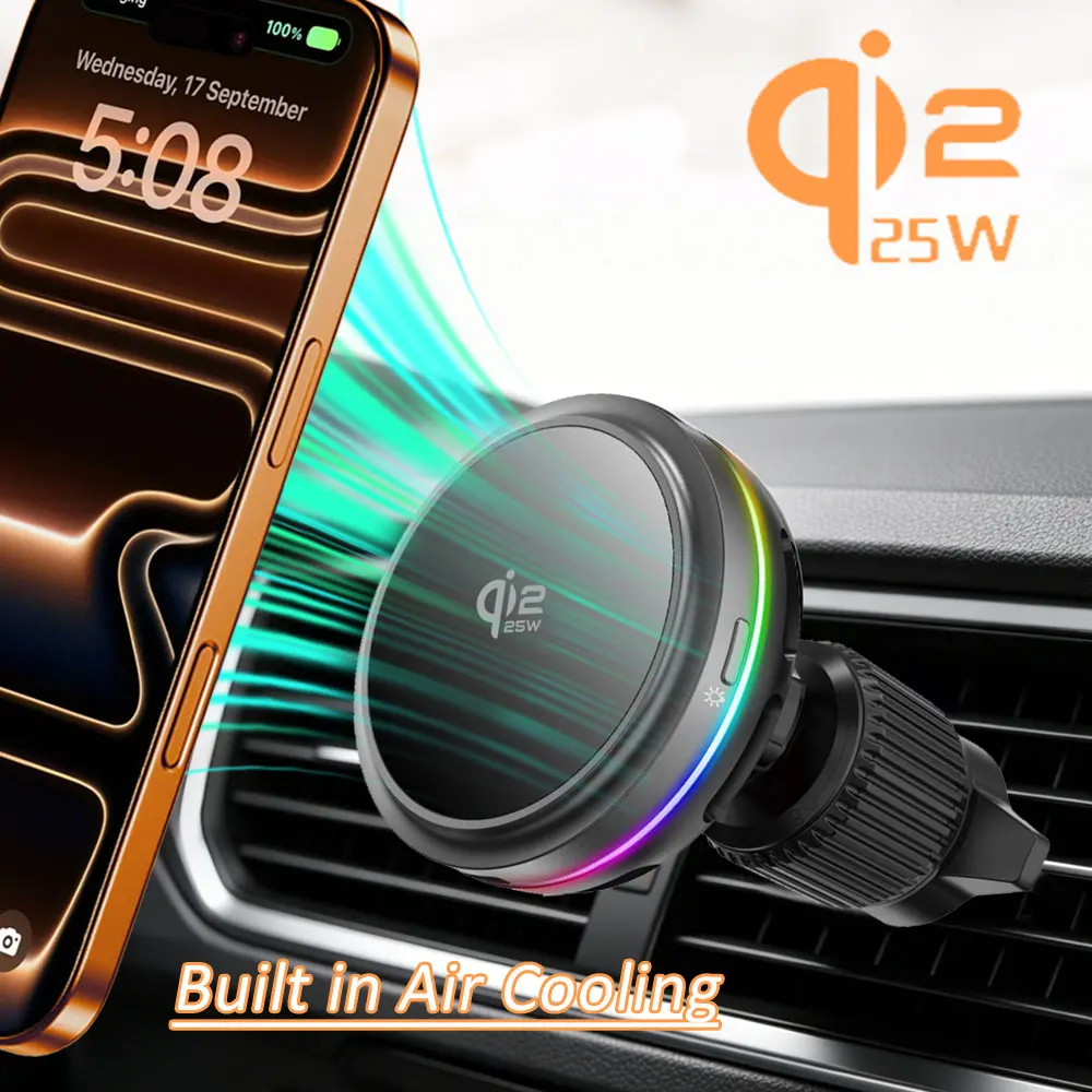 qi22-25w-tec-空冷式磁気カーワイヤレス充電器-rgbライト-エアベント式スマホホルダー-magsafe対応-iphone-17～12対応-急速充電
