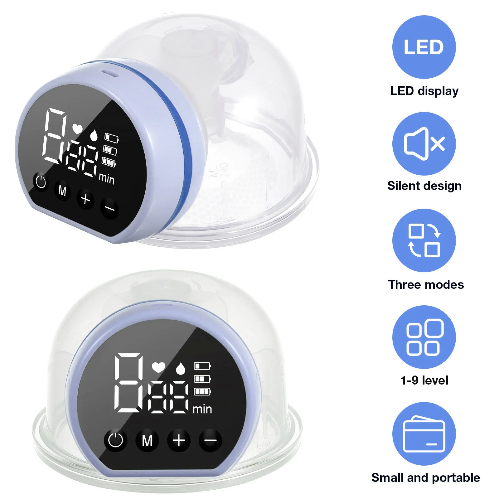 

Electric Breast Pump Wearable Portable Hands Free Breastfeeding Milk Pump Quiet Silent Suction Leak Proof Easy to Clean