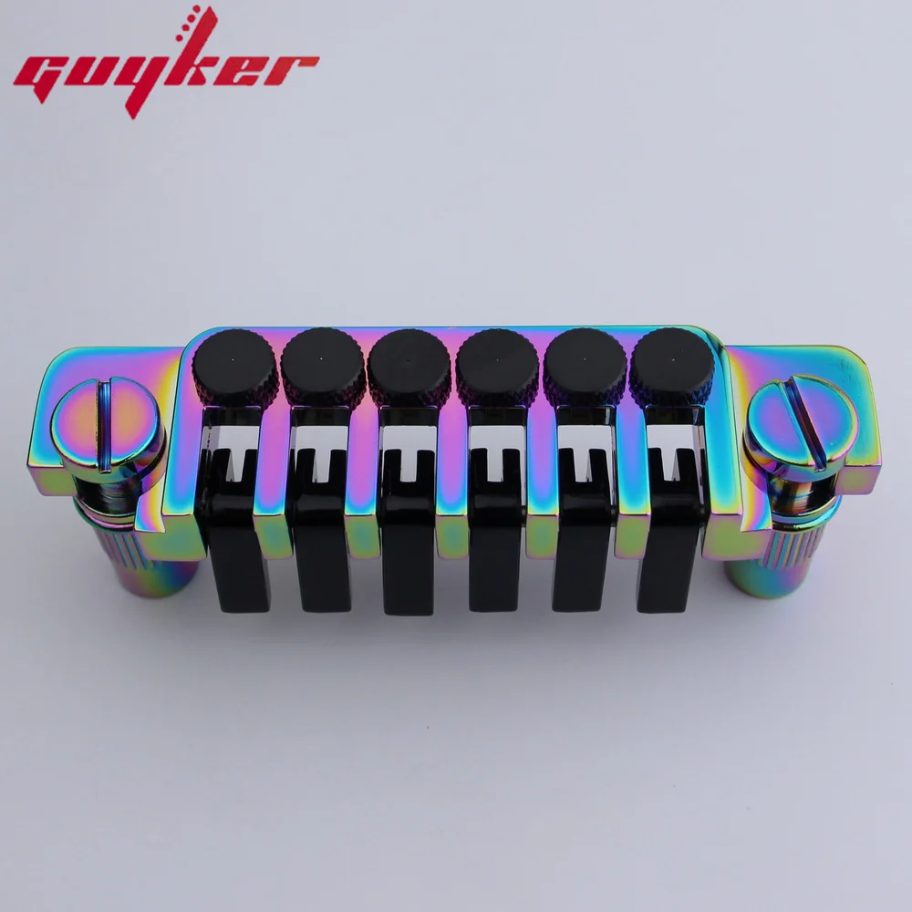 Guyker Guitar Bridge Tailpiece Vintage TP 6 70\'s Bridges With Studs For LP 6 String Electric Guitar Rainbow Chameleon