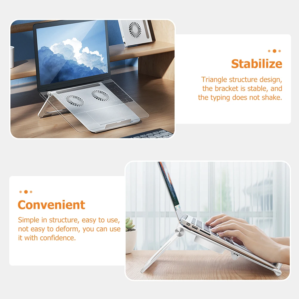 

Laptop Stand Dual 3800 Cooling Fans Notebook Holder Triangle Structure Non-Slip Silicone Laptop Cooler For Computer