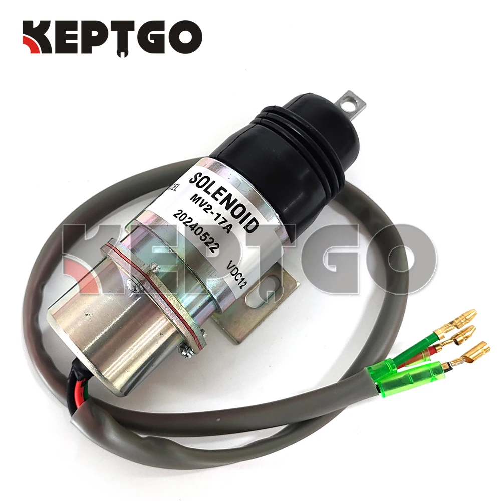 12V 24V MV2-17A Fuel Shutoff Solenoid for Isuzu 4JG1 4JG2 6BG1 6BB1 4J62 4J61 1819100520 1-81910-052-0  Z1819100520