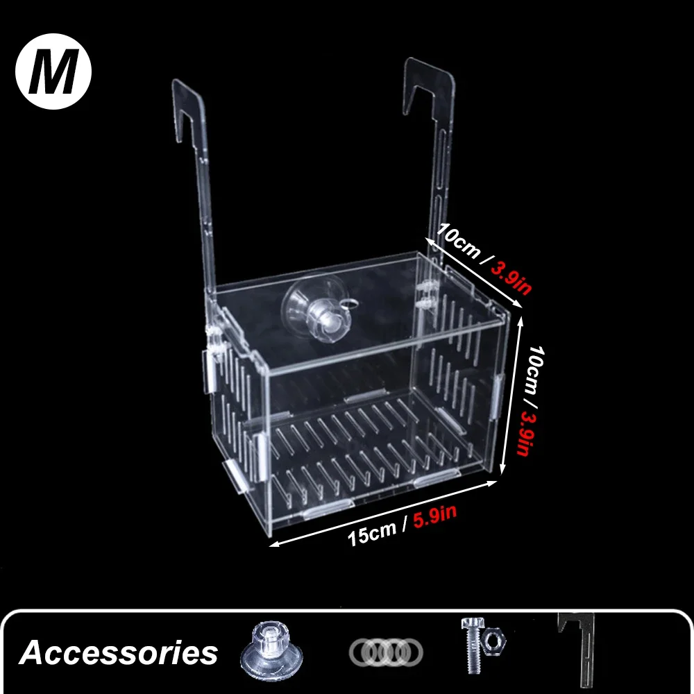 Aquarium Ornamental Fish Breeding Box Fish Shrimp Incubator Double Guppy Breeding Betta Fish Isolation Box Hydroponic Plant Box