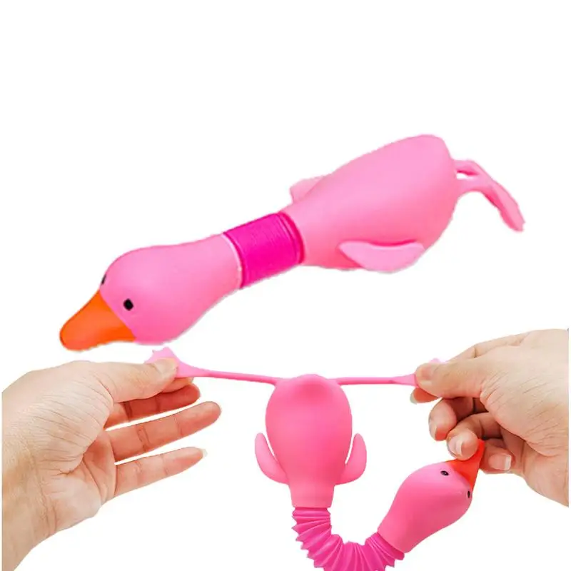 Stretchy Soft Duck Toys Duck Toys Tube Telescopic Stretchy Pop Portable Duck Squeeze Ball Sensory Fidget Toys Birthday Gift For