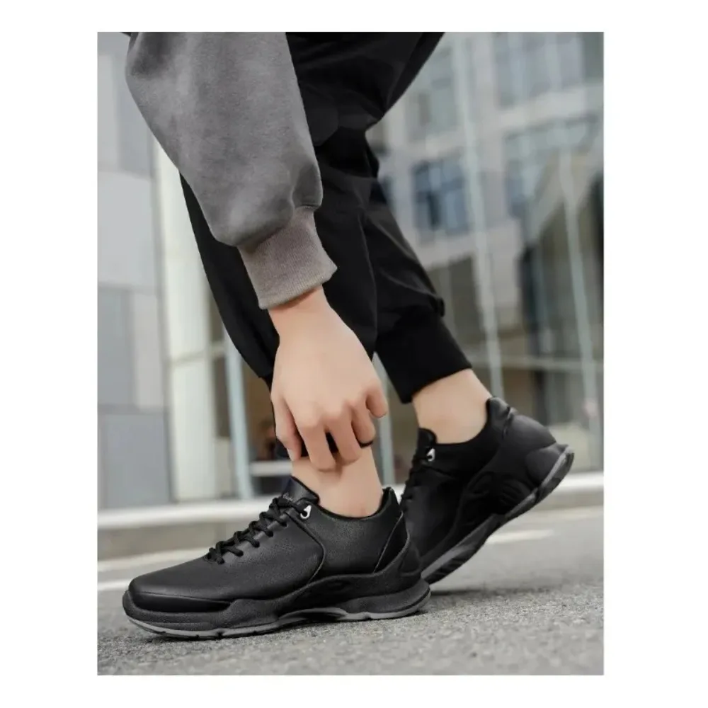 Универсальные кожаные мужские кроссовки, новая трендовая повседневная обувь, Нескользящие мужские кроссовки для отдыха, спортивная обувь для прогулок, уличная обувь
