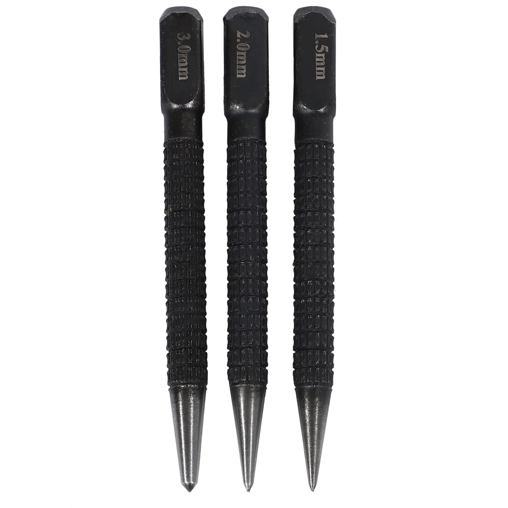 High-Carbon Steel Center Punch Set, antiderrapante centro soco, liga de aço Metal madeira marcação, ferramenta de perfuração, 10cm, 3pcs