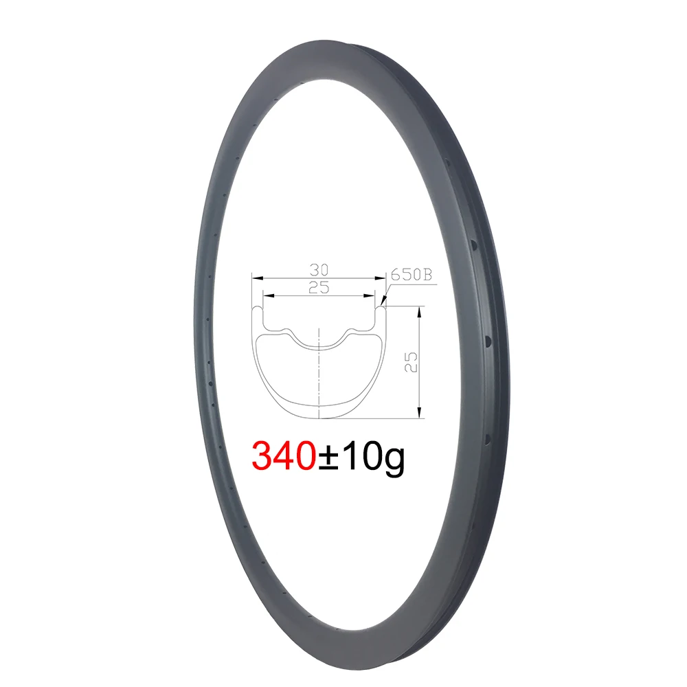 LIENGU 340g 30mm Carbon XC MTB 27.5 Bicycle Rim Tubeless Mountain Bike 650B Ring Cross Country Wheel 25mm Depth 25mm Inner Width