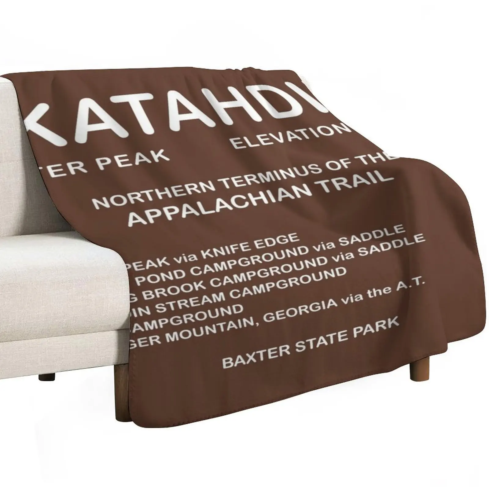 Katahdin Summit Sign - Appalachian Trail Throw Blanket Soft Thermal manga Custom Cute Beautifuls Blankets