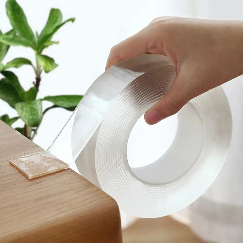 1-5M Nano Tape Strong Double-Sided Adhesive Tape Transparent Reusable Waterproof Tapes Heat Resistance Bathroom Home Decoration