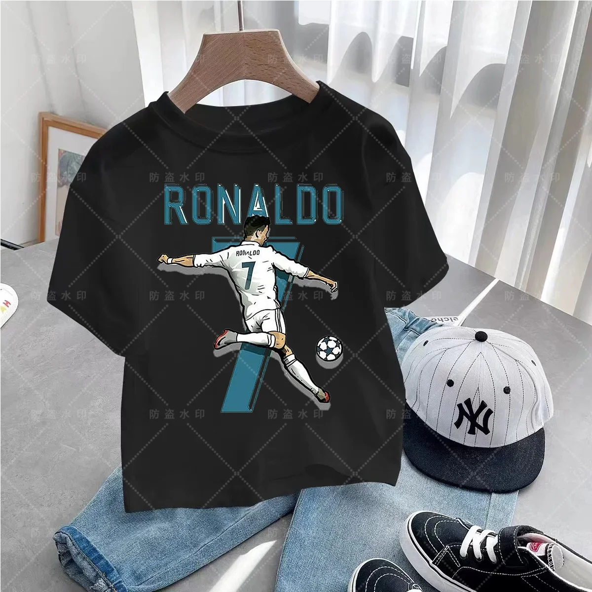 New Cr7 Tshirt Boys and Girls Summer Clothing Set Children's T-shirt Set Sunshine Charming Fashion Outdoor Training Sports top