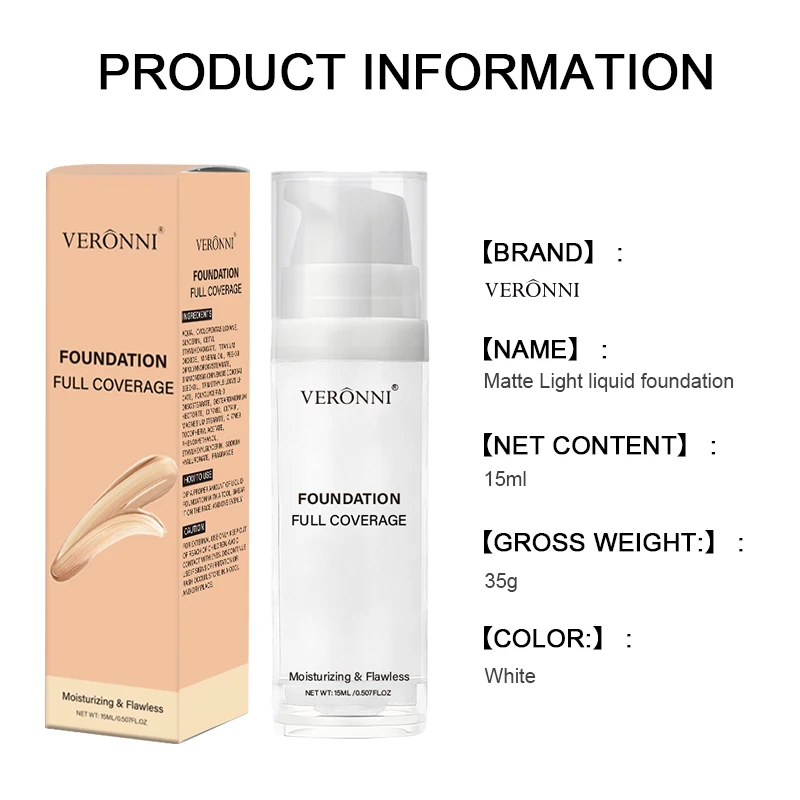 Halloween Liquid Goth White Makeup Color Matching Foundation Concealer Cosplay White Clown White Face Body Paint Discolor – Detail 2