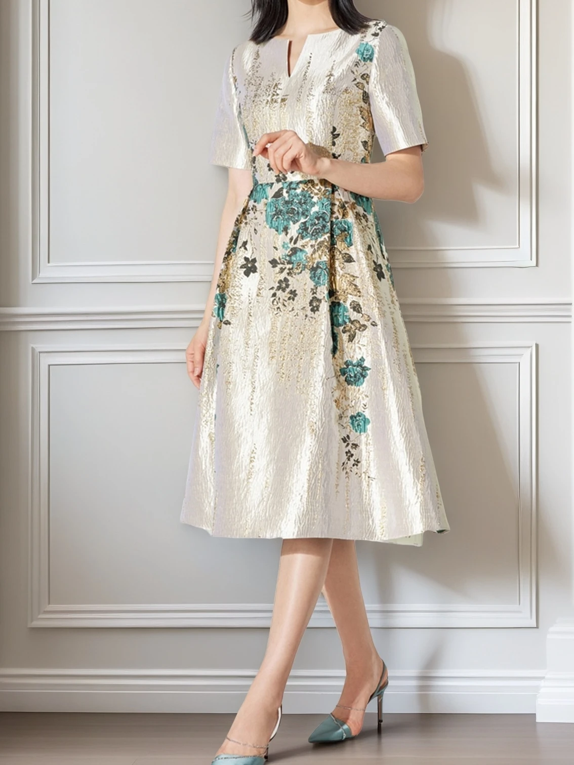 Elegante zomer vrouwen jurk jacquard luxe 2025, nieuwe collectie boho bloemenjurk feestavond maxi kleding baljurk gewaad vestido