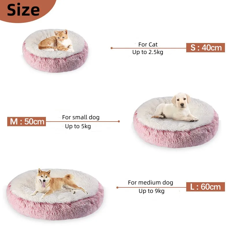 Donut Dog Bed for Medium Dog Plush Bed Pets Round Accessories Small Basket Sofa Baskets Pet Big Cushion Supplies Puppy Mat Cats