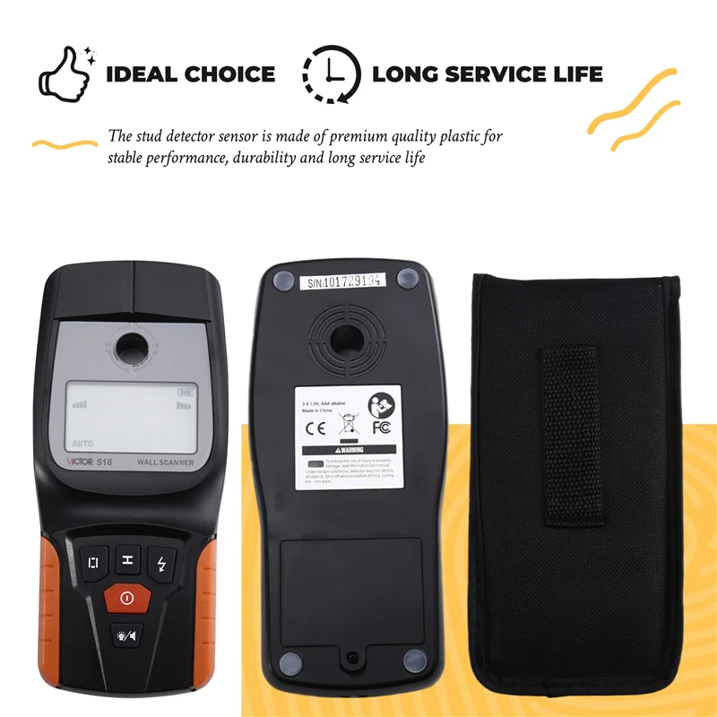 ABKI-VICTOR VC518 Wall Scanner Sensor Wall Wire Detector For Detecting Timber Cables Walls For Magnetic Metal Detection