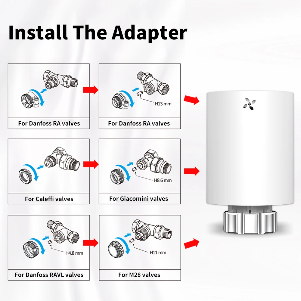 Tuya ZigBee 3.0 TRV Thermostat Smart Radiator Actuator Valve Automatic Programmable Temperature Controller for Alexa Google Home