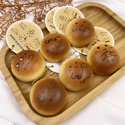 Simulated Cartoon Bake Bread PU Slow Rebound Toy Creative Soft Pinch Music Fidget Toy Key Chain Backpack Pendant  Decompress Toy