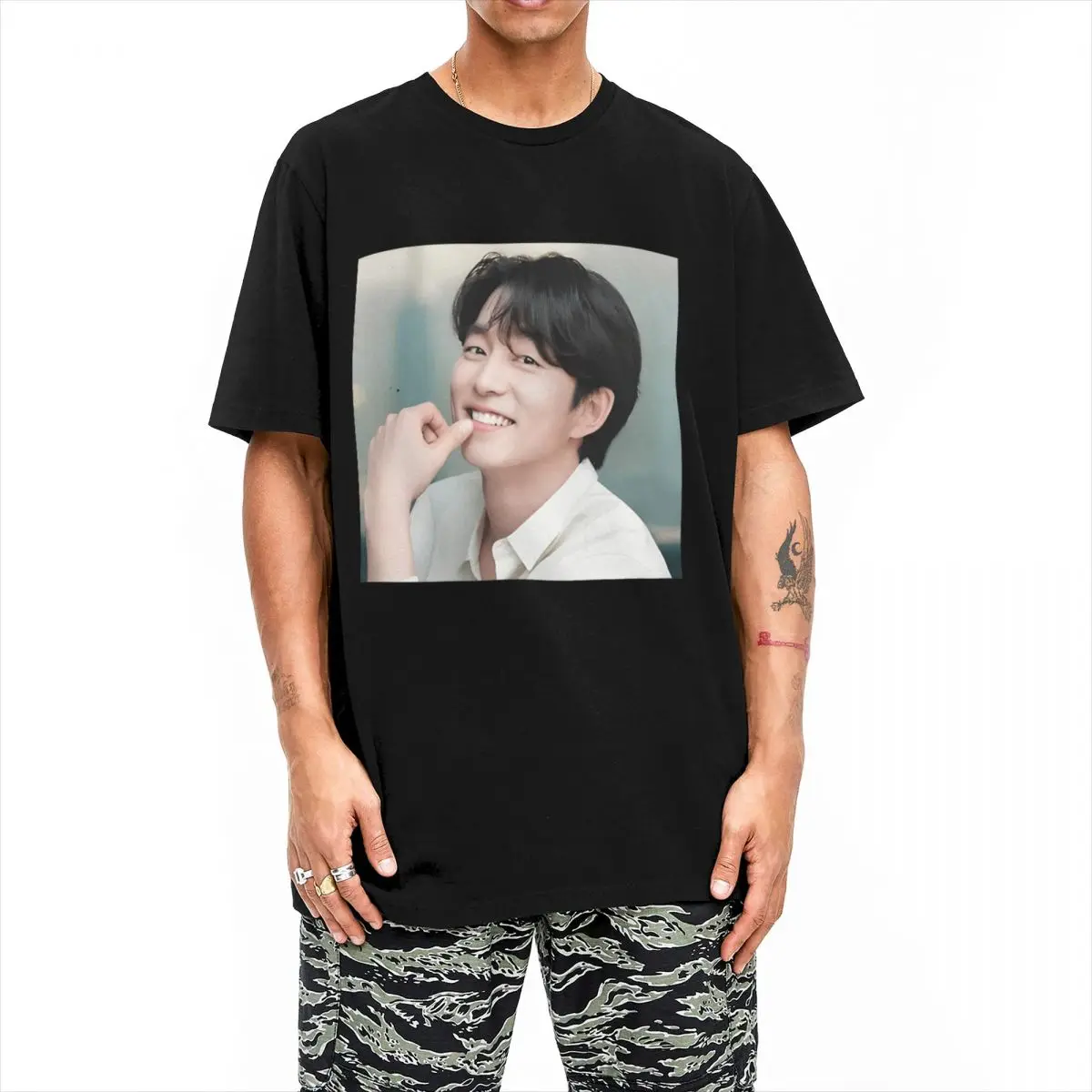 Gong Yoo T Shirt Hip Hop T Shirts Short-Sleeved Funny Tshirt Summer Cotton Round Neck Oversize Top Tees