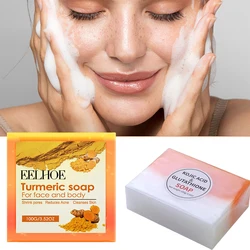 Turmeric Face Soap Body Kojic Acid Soap Option Glutathione Skin Lightening Soap Hand Made Bleaching Brightening Moisturise Soap