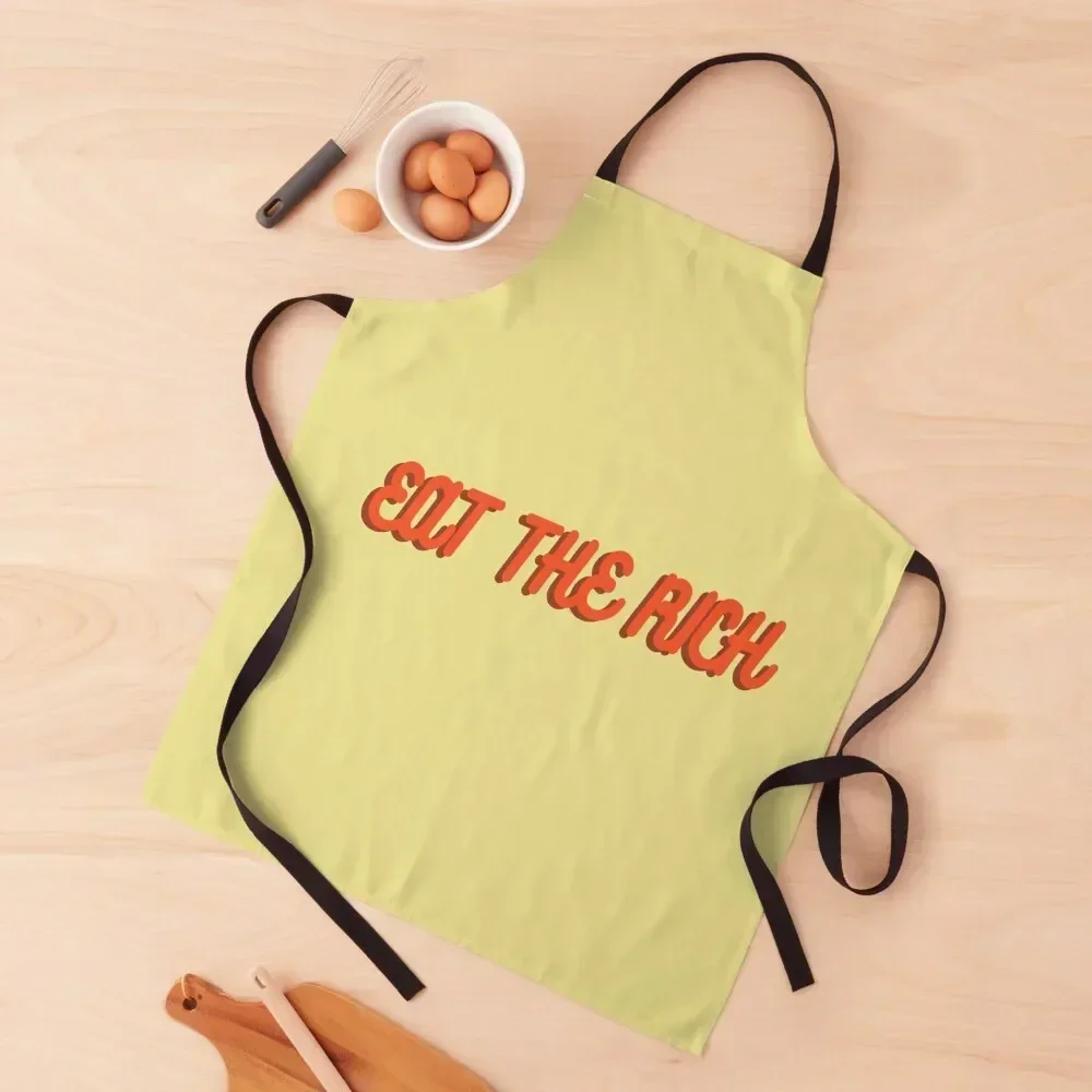 

Red Eat The Rich Apron Hairdressing Hairdresser Accessories Cleaning Products For Home Customizable Woman Kitchen Things Apron
