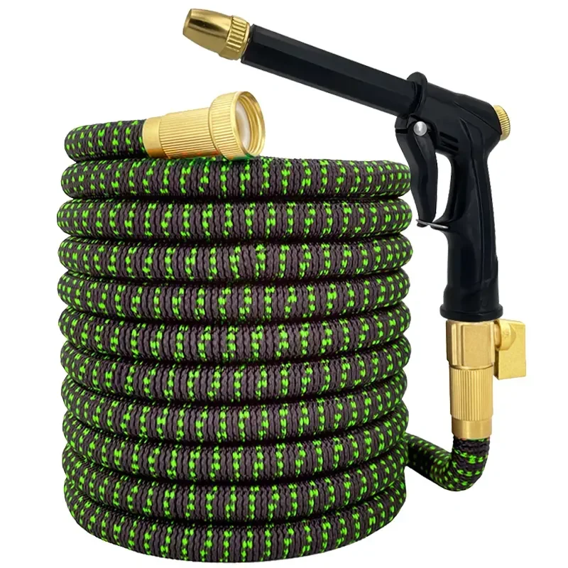 High Pressure Garden Water Hose Expandable Magic Flexible 2.5-30 Meters Sesame Granules Pipe Garden Farm Irrigation Car Wash Gun