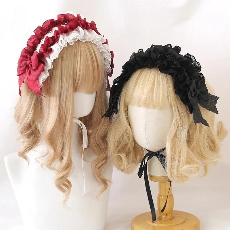 

Головной убор в стиле Лолиты, кукла, балетная повязка на голову с бантом, готическая девушка, специи, любовь, аксессуары для волос, маленькие бутоны