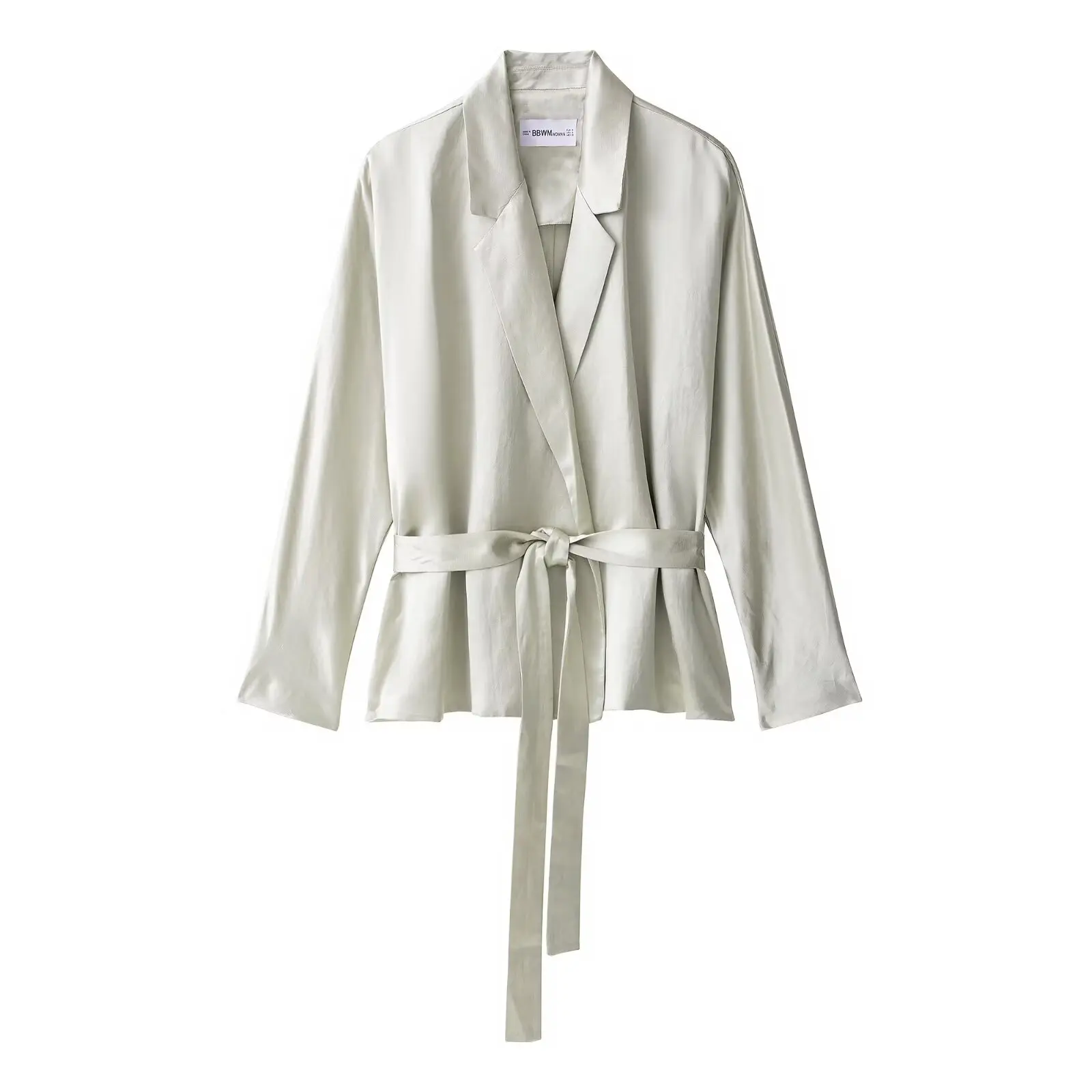 

Women Long Sleeve With Belt Blazer Coat Female Casual Loose Office Lady Blouse With Sashes Shirts Top Pajama Style