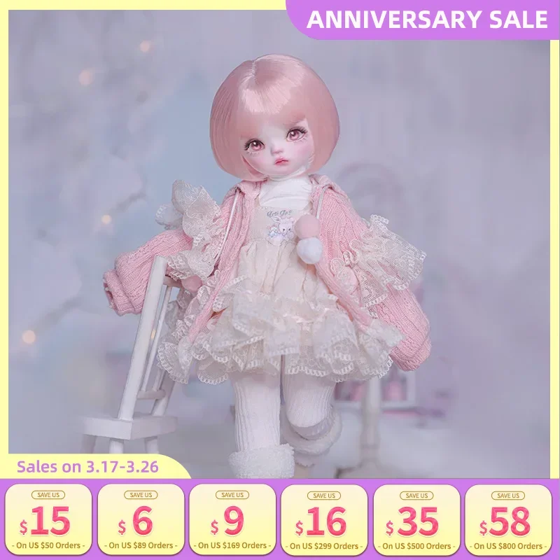 Saffierpop BJD 1/6 Dundun Body Miniatuur Winterjurk Stijl Hoge kwaliteit pop verrassingscadeau voor meisjes