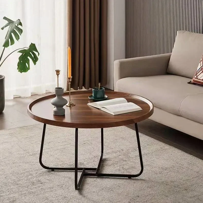 Nordic Light luxury multifunctional coffee table modern simple living room home small round combination coffee table